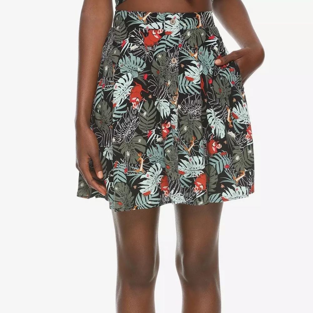 Her Universe Hot Topic Disney The Lion King Timon Pumbaa Jungle Button Skirt XS